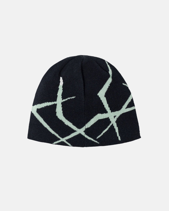 BRAMBLES BEANIE DARK BLUE - dark blue knit beanie, back view - Cold Culture