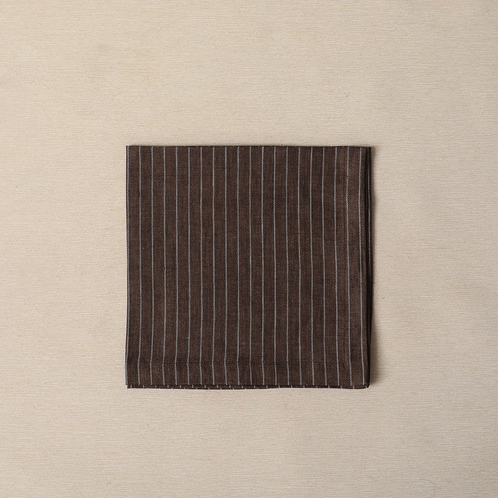 Brown Pinstripe Linen Napkin