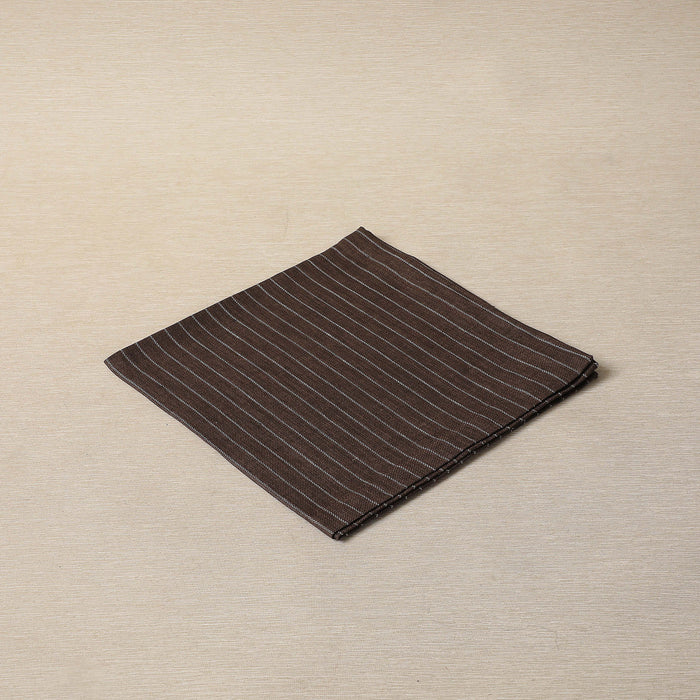 Brown Pinstripe Linen Napkin