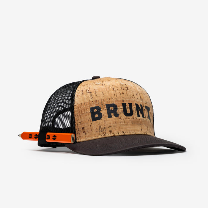 BRUNT charcoal and cork snapback
