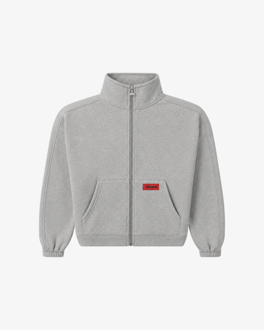 Brushed Fleece Track Jacket | GREY MARLE