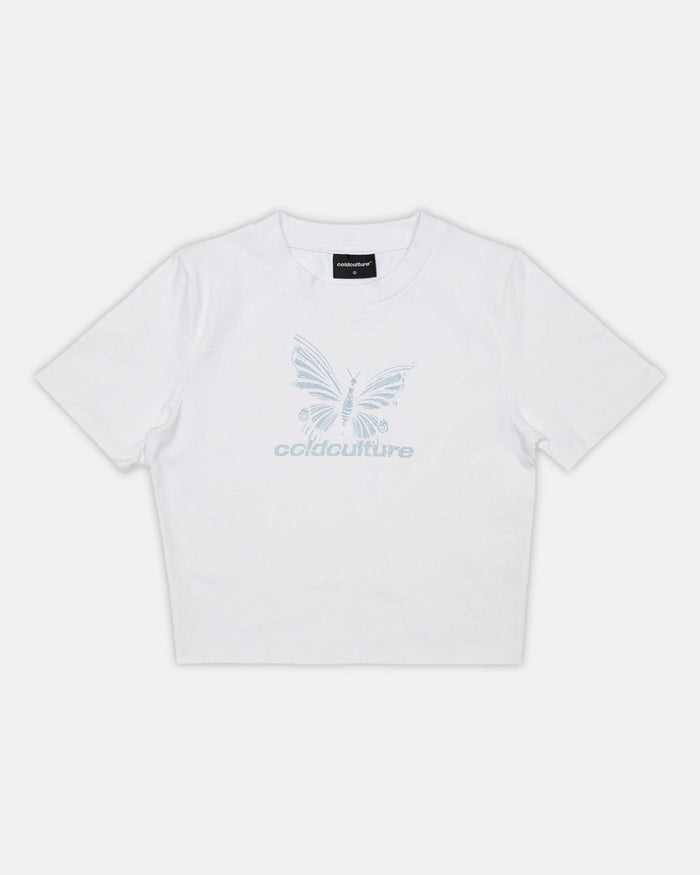 BUTTERFLY BABY TEE WHITE - COLD CULTURE