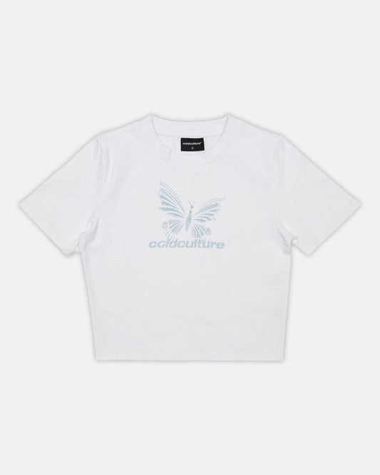 BUTTERFLY BABY TEE WHITE - COLD CULTURE