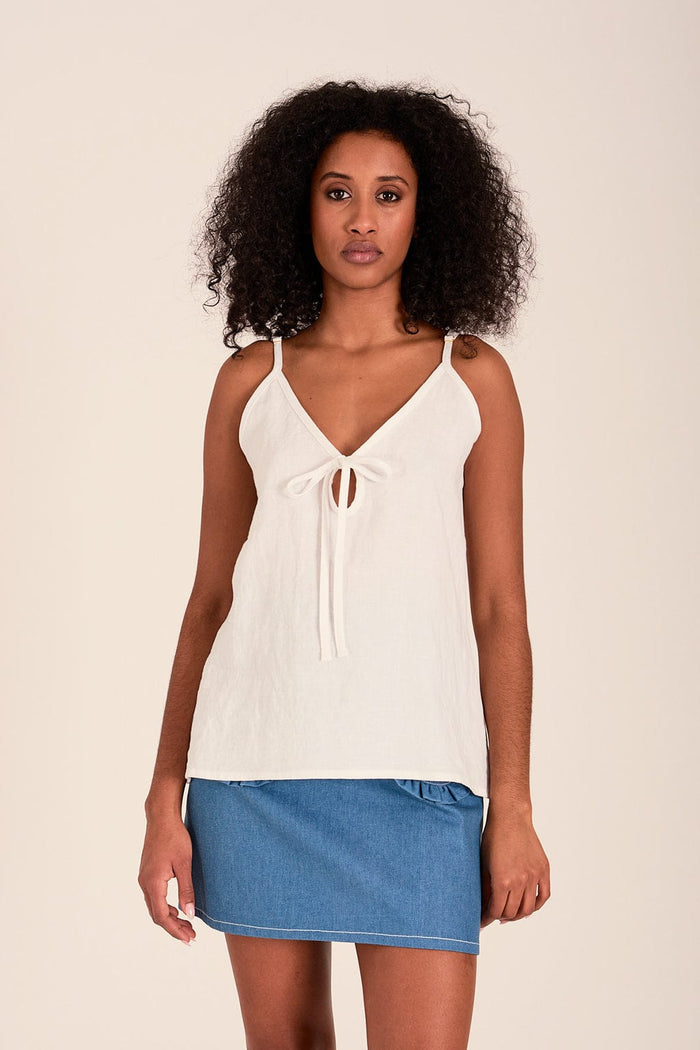 Eliza Faulkner Designs Inc. Tops Cami Slip Tank White Linen