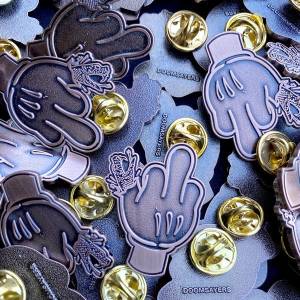 Cartoon Up Yours Pin (Copper)