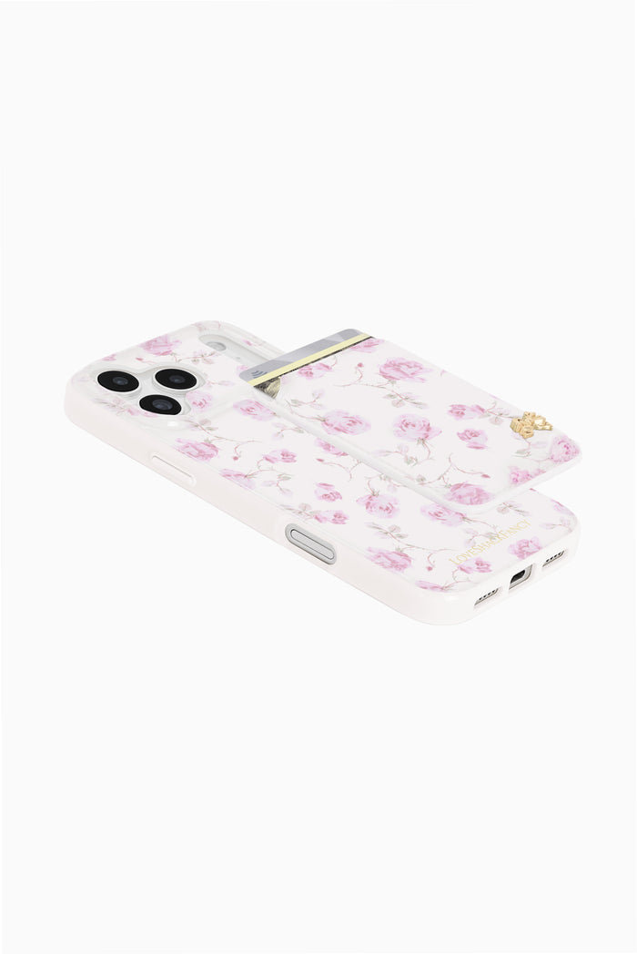Case-Mate x LoveShackFancy Magnetic Wallet Works With MagSafe - Ribbon Rosa Flora