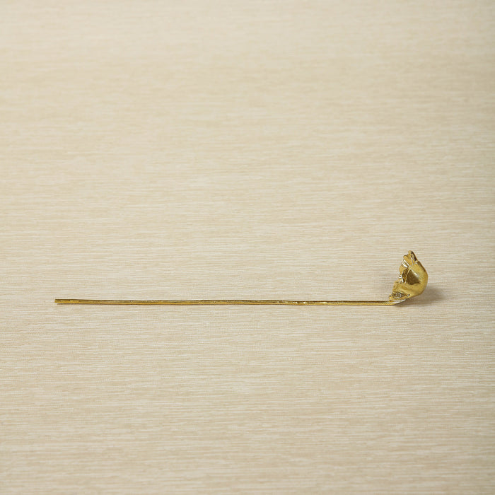 Cast brass cocktail spoon