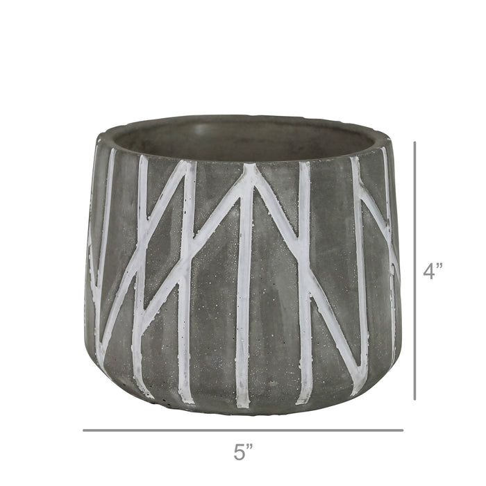 Cement Ikon Cachepot, Assorted Sizes