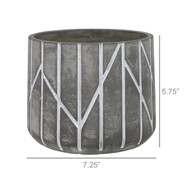 Cement Ikon Cachepot, Assorted Sizes