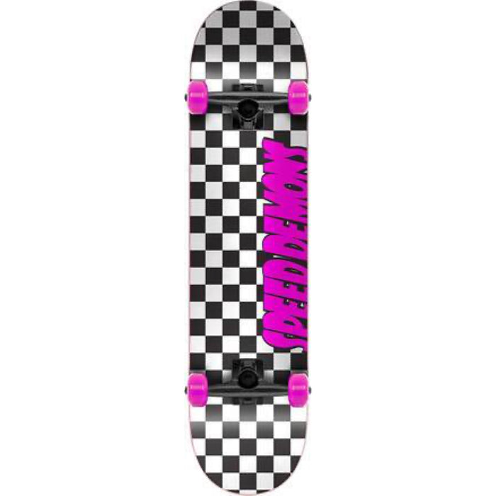 Checker Board Complete Skateboard (Pink/Black)