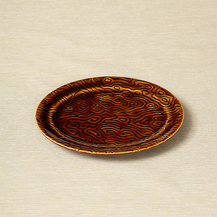 Chesa textured oval plate in honey