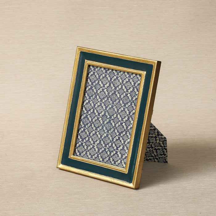 Classico cobalt blue with gold leaf picture frame, 5" x 7"