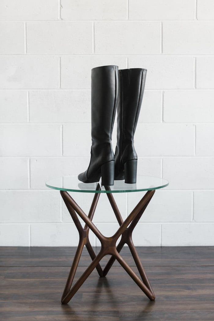Claudia women's vegan heeled knee boots. Shop ethical women's vegan leather boots from Zette Shoes Australia.