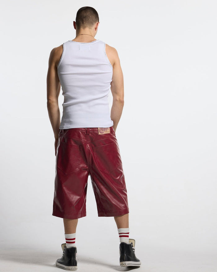 COLD SPORT TANK TOP WHITE - white ribbed tank top, back view on male model - Cold Culture #man