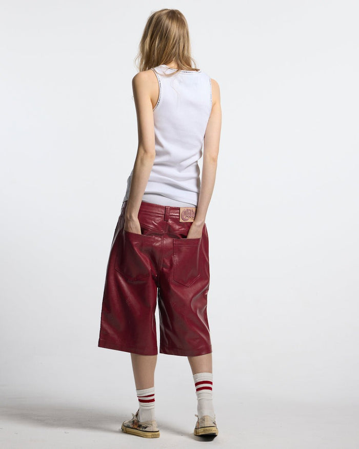 COLD SPORT TANK TOP WHITE - white ribbed tank top, back view on female model - Cold Culture #woman