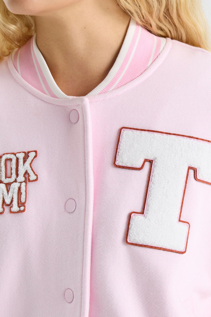 Collegiate Varsity Jacket - LONGHORN PINK