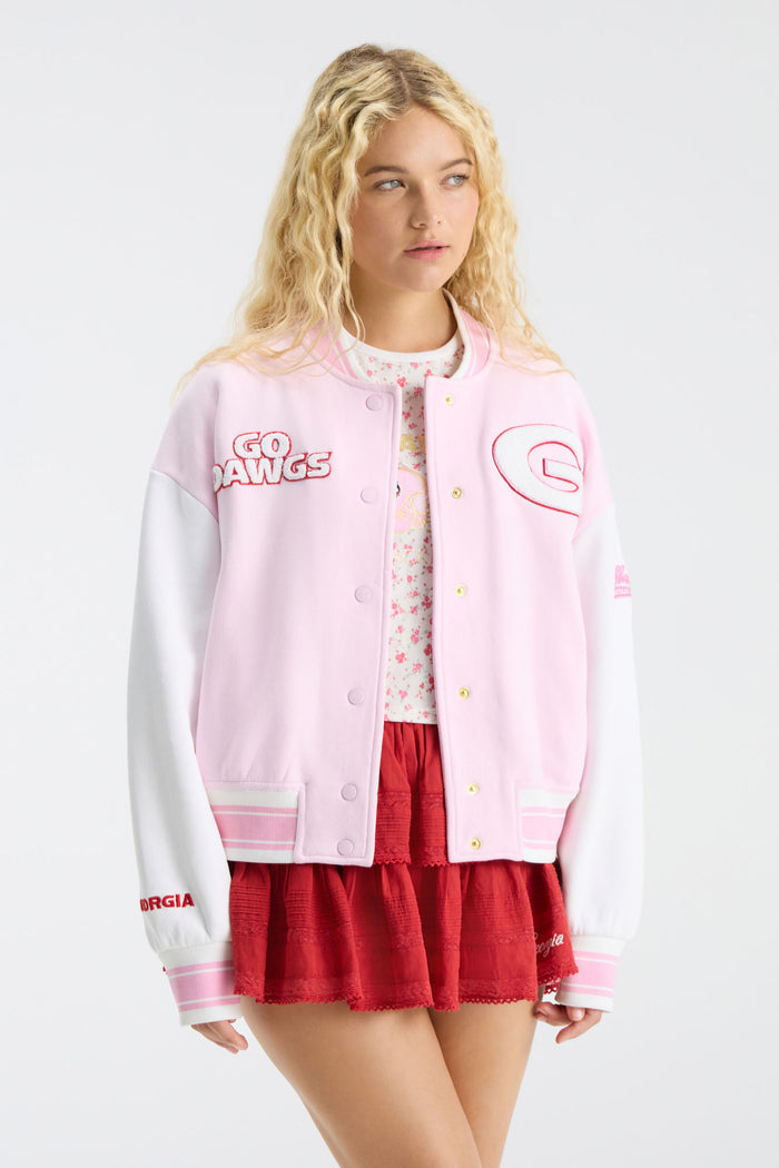 Collegiate Varsity Jacket - UGA PINK