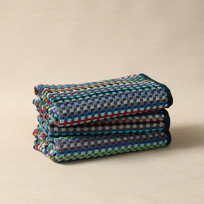 Colorful textured spa towels