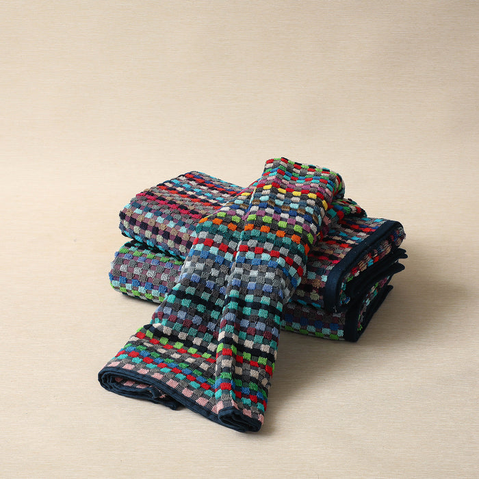 Colorful textured spa towels