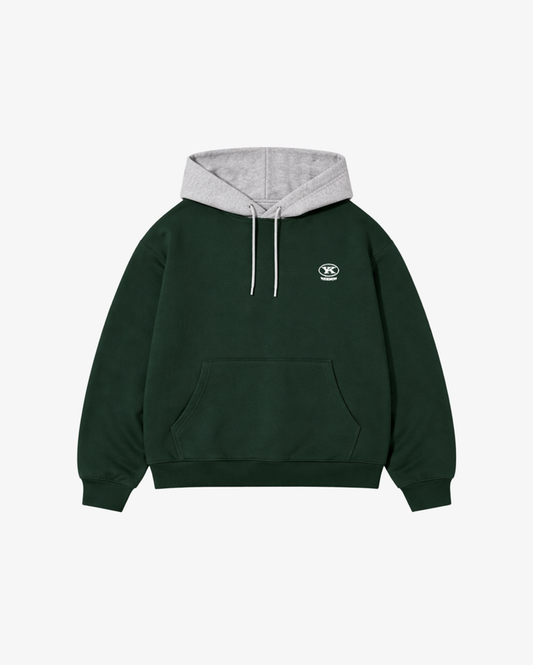 Colour Block Hoodie | Pine Green