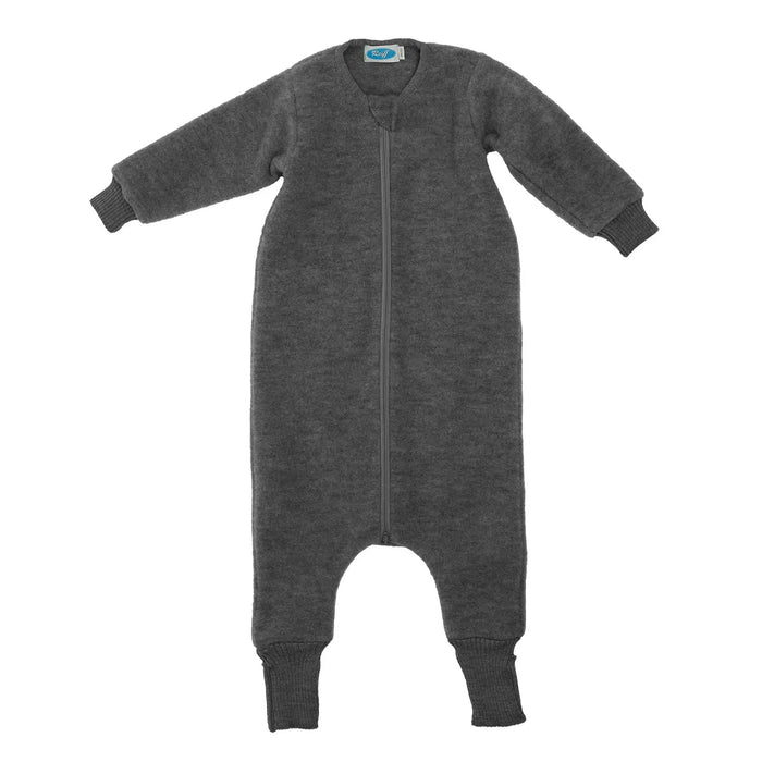 Combinaison de nuit bébé en polaire de laine bio Reiff - Gris Rock