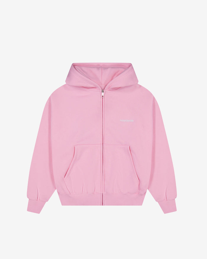 Core Zip Up Hoodie | Baby Pink