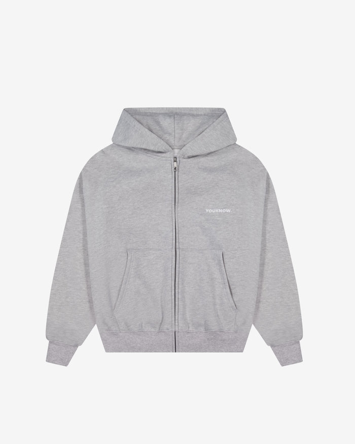 Core Zip Up Hoodie | Heather Grey