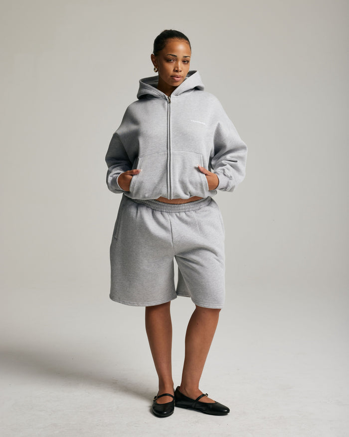 Core Zip Up Hoodie | Heather Grey