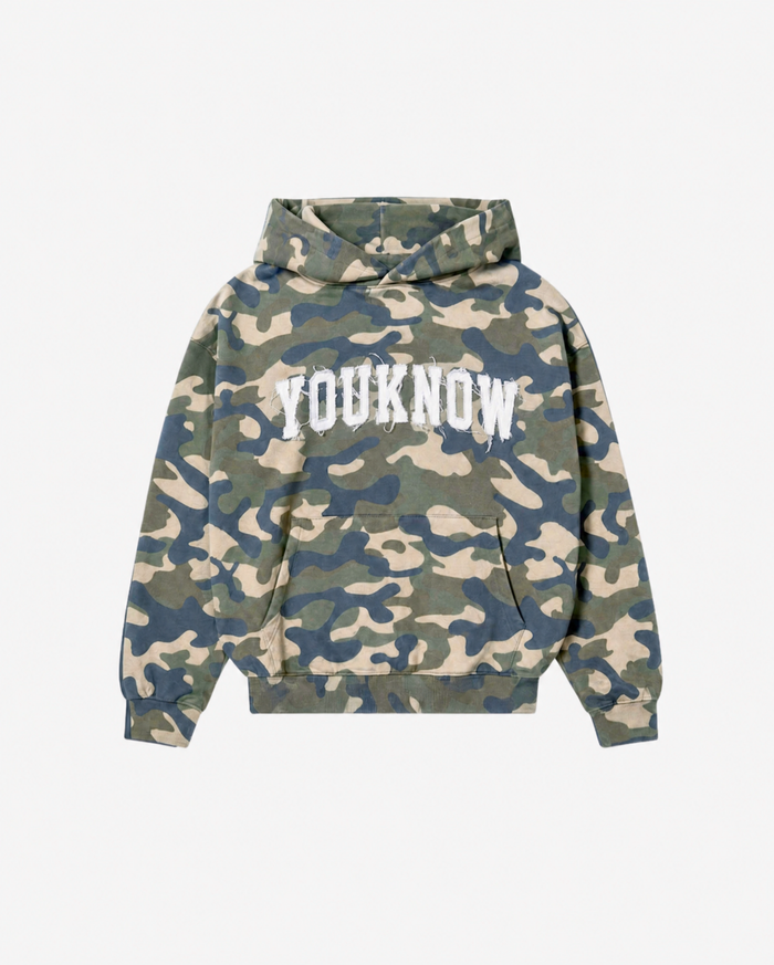 Cotton Applique Hoodie | Camo