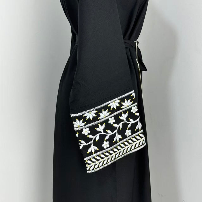 Cotton-Linen Embroidered Closed-Style Robe