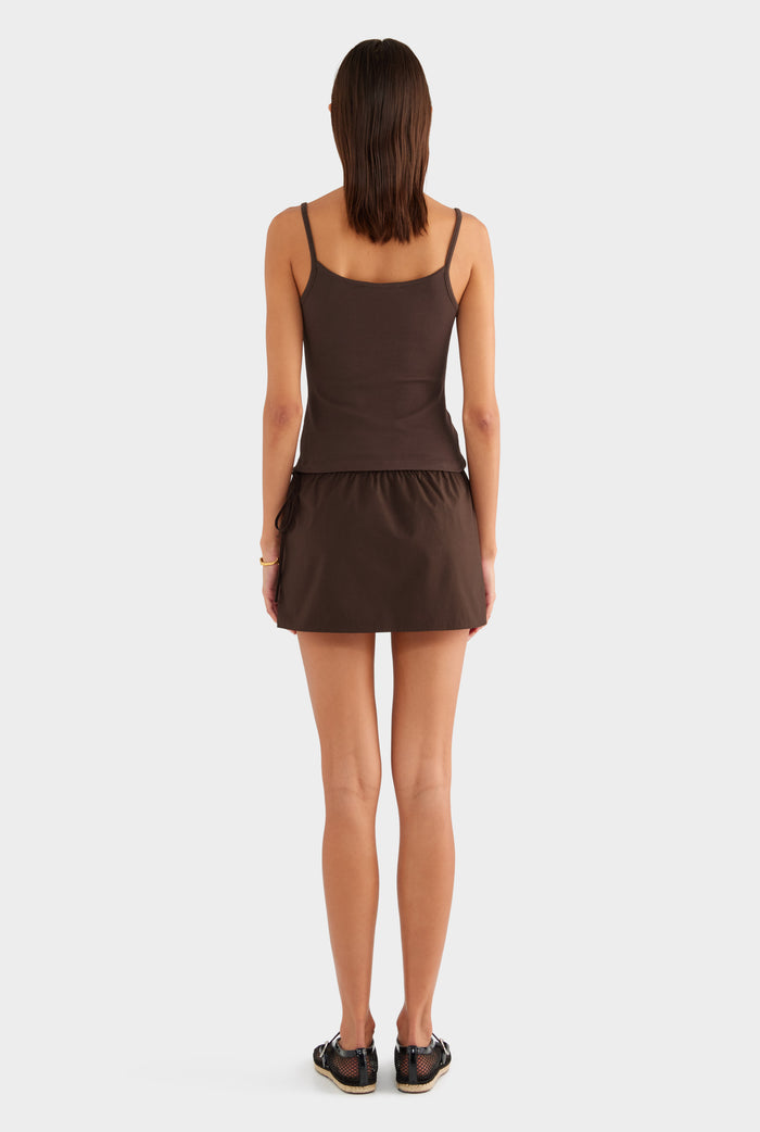 Cotton Rib Cami - Dark Chocolate - XS