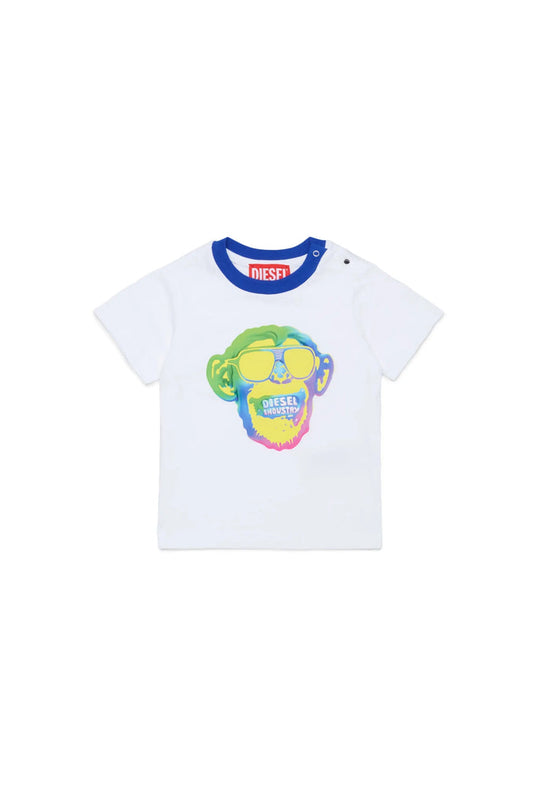 Cotton T-shirt with monkey print