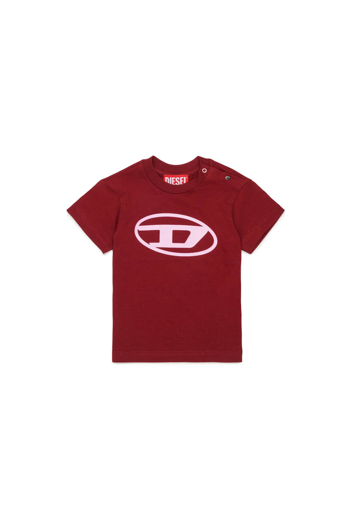 Cotton T-shirt with Oval D print