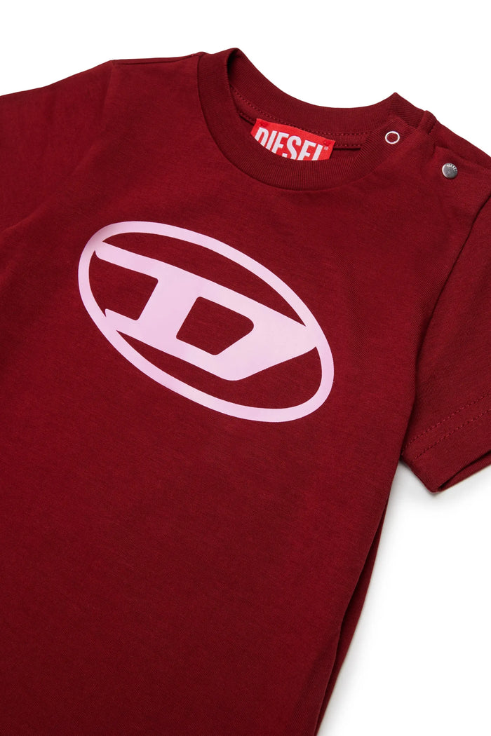 Cotton T-shirt with Oval D print