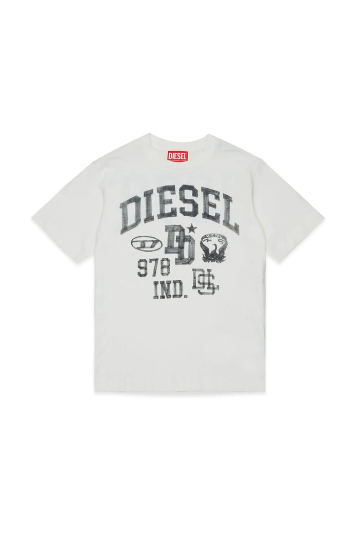Cotton T-shirt with varsity graphics