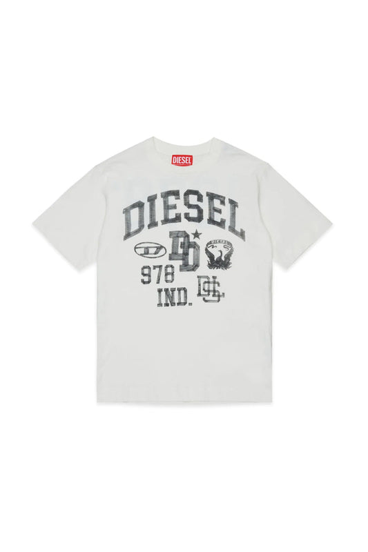 Cotton T-shirt with varsity graphics