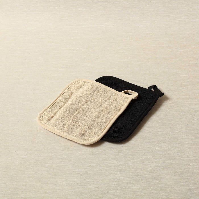 Cotton terry pot holder with  hanging loop