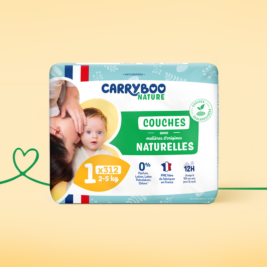 Couches Bébé Écologiques Carryboo Nature - Taille 1 ECO+