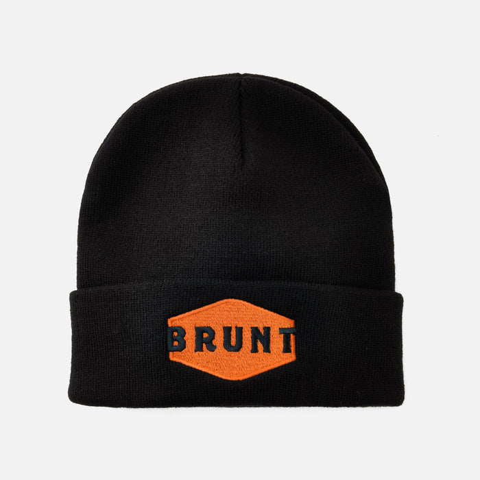 View 2 high quality cuffed beanie in black and orange * 1
