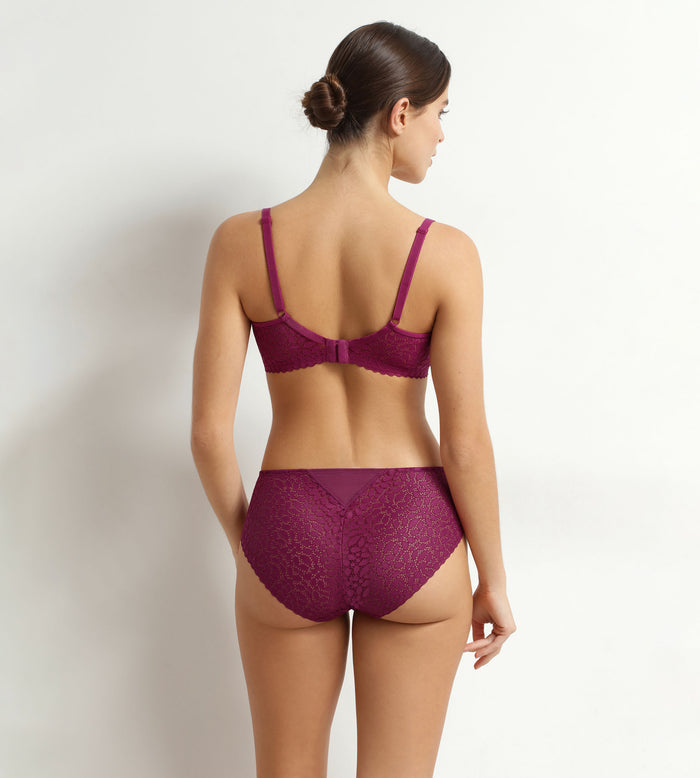 Culotte midi en dentelle florale fruits rouges Daily Dentelle