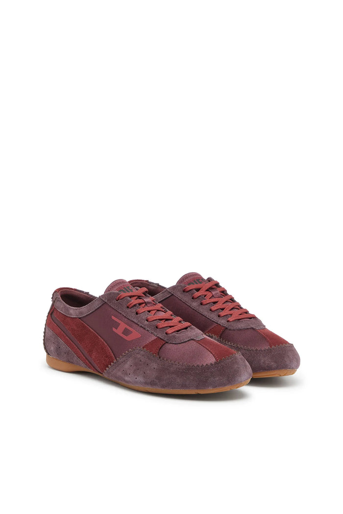 D-Mile-Flat sneakers with suede overlays