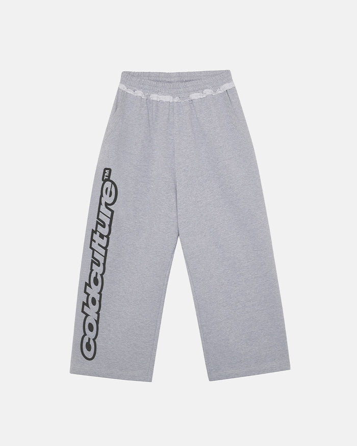 DAILY SET SWEATPANT GREY MELANGE - grey melange sweatpants, front view - Cold Culture