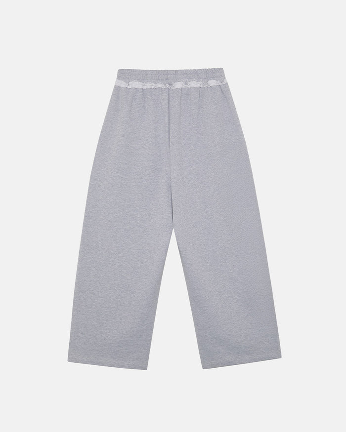 DAILY SET SWEATPANT GREY MELANGE - grey melange sweatpants, back view - Cold Culture