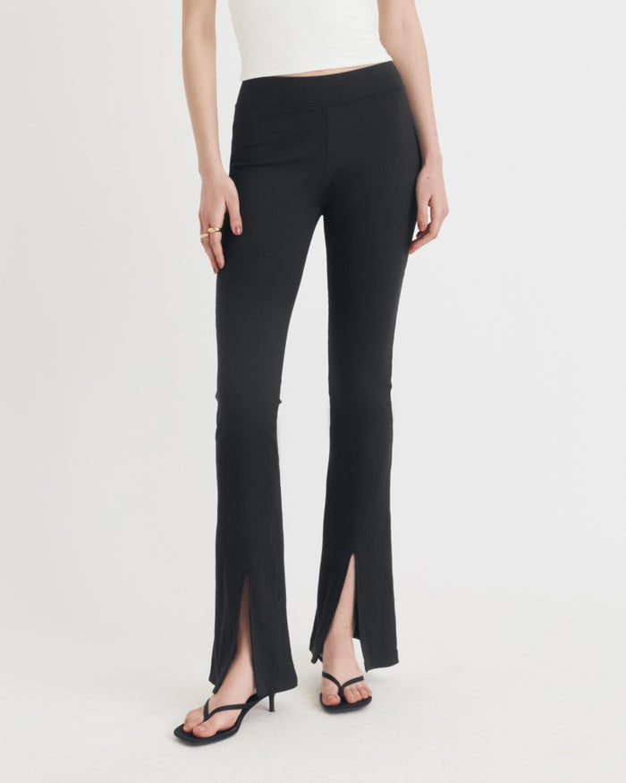 DAMIEN RIBBED PANTS BLACK