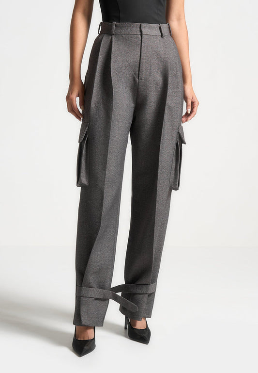 danielle-textured-tailored-pleated-cargo-trousers-grey-marl