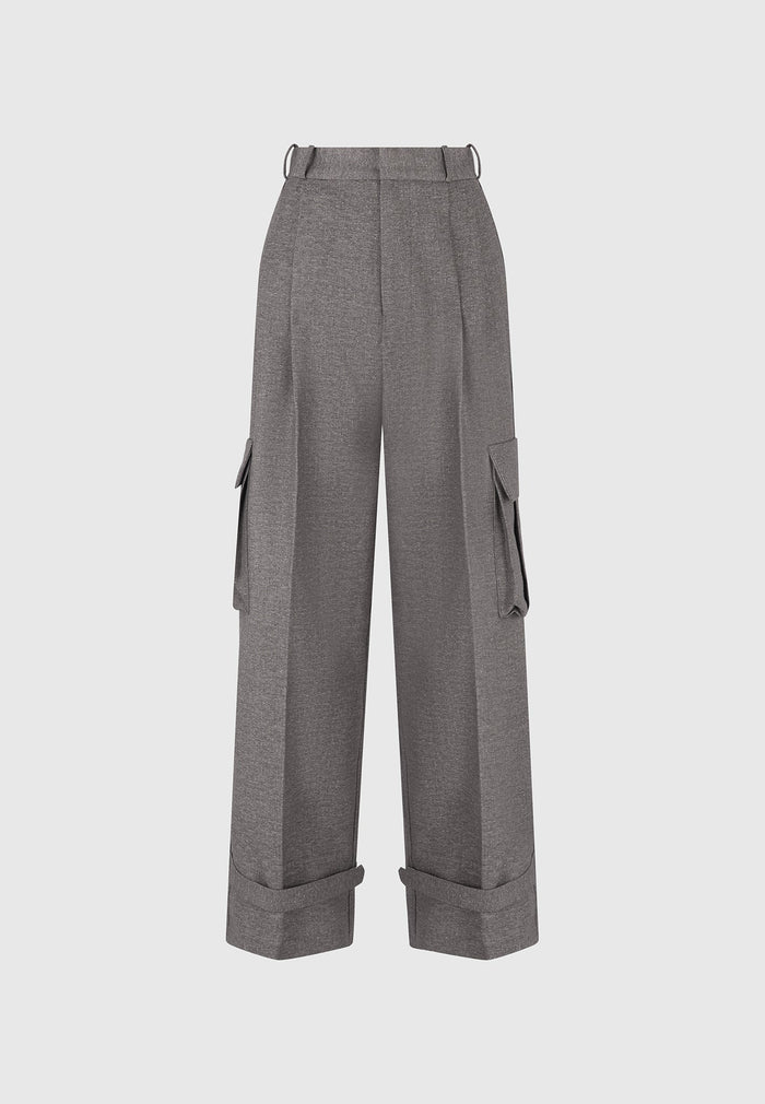 danielle-textured-tailored-pleated-cargo-trousers-grey-marl