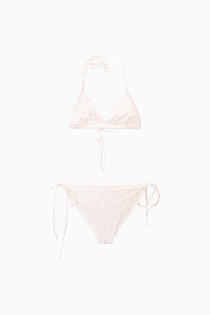 Light pink bikini set on a white background