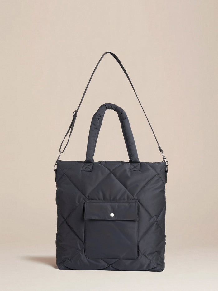 The Dayer Nylon Quilted Bag in black.