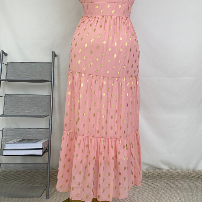 Deep V sleeveless chiffon dress