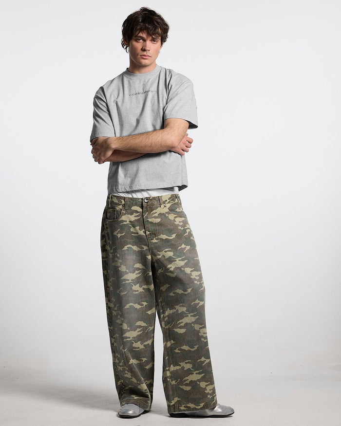 DISTRESS CURVED TEE GREY VIGORÉ - Cold Culture #man